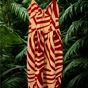 NWT Mon Renn Surreal Midi Dress - Trópico Print, 100% cotton, size L